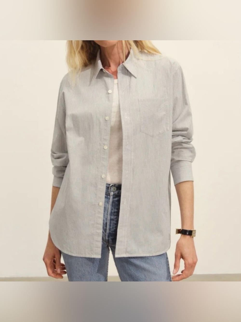 Buck Mason Mainstay Cotton Shirt in Black/White Typewriter Stripe 🖤